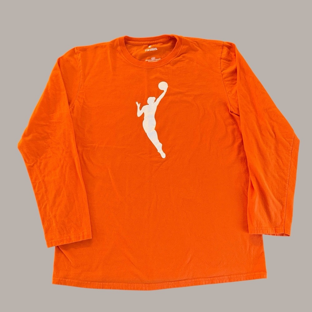 Fanatics WNBA Logo Orange Long Sleeve T-Shirt Large Diana Taurasi Rare